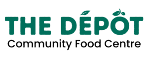 The DÉPÔT logo in green with leaf accents above the letters.
